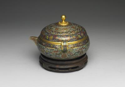 图片[2]-Cloisonne flask with lotus-scroll decoration, Qianlong reign (1736-1795), Qing dynasty-China Archive